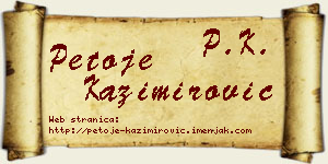 Petoje Kazimirović vizit kartica